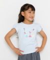 子供服 女の子 お花＆バレエ刺繍モチーフ付きチューリップ袖Tシャツ ブルー(61) モデル画像アップ
