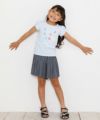 子供服 女の子 お花＆バレエ刺繍モチーフ付きチューリップ袖Tシャツ ブルー(61) モデル画像4