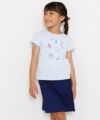 子供服 女の子 綿100％マリンモチーフ刺繍フリル付きTシャツ ブルー(61) モデル画像2