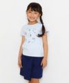 子供服 女の子 綿100％マリンモチーフ刺繍フリル付きTシャツ ブルー(61) モデル画像4