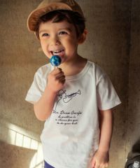 子供服 男の子 綿100％トランペット奏者＆ロゴ刺繍Tシャツ
