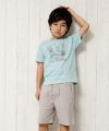 子供服 男の子 綿100％乗り物シリーズ電車プリントTシャツ グリーン(08) モデル画像2