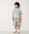 子供服 男の子 綿100％乗り物シリーズ電車プリントTシャツ グリーン(08) モデル画像3
