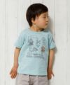 ベビー服 男の子 ベビーサイズ綿100％乗り物シリーズ電車プリントTシャツ グリーン(08) モデル画像アップ