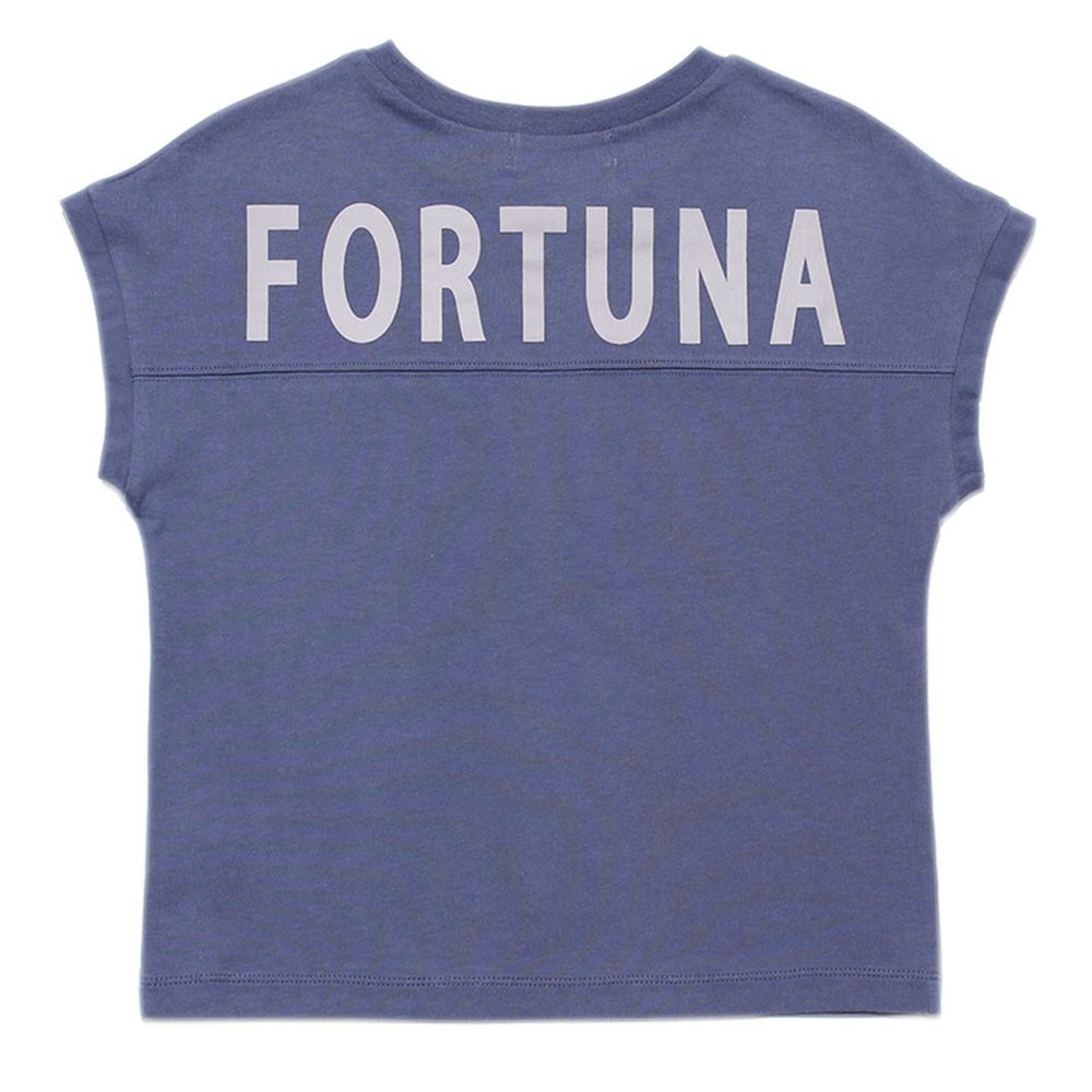 子供服 男の子 綿100％バックロゴプリントゆったりシルエットTシャツ パープル(91) 背面