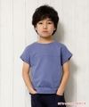 子供服 男の子 綿100％バックロゴプリントゆったりシルエットTシャツ パープル(91) モデル画像1