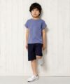 子供服 男の子 綿100％バックロゴプリントゆったりシルエットTシャツ パープル(91) モデル画像3