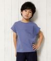 子供服 男の子 綿100％バックロゴプリントゆったりシルエットTシャツ パープル(91) モデル画像4