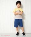 子供服 男の子 オリジナルロゴワッペンポケット付きニットデニムハーフパンツ ブルー(61) モデル画像全身