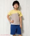 子供服 男の子 オリジナルロゴワッペンポケット付きニットデニムハーフパンツ ブルー(61) モデル画像1