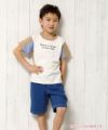 子供服 男の子 オリジナルロゴワッペンポケット付きニットデニムハーフパンツ ブルー(61) モデル画像2