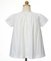 子供服 女の子 綿100％花柄レース切り替えAライン胸ポケット付きTシャツ オフホワイト(11) トルソー背面