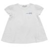 子供服 女の子 綿100％花柄レース切り替えAライン胸ポケット付きTシャツ オフホワイト(11) 正面