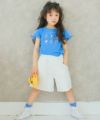 子供服 女の子 リボン＆音符刺繍ポケット付きキュロットパンツ アイボリー(12) モデル画像アップ