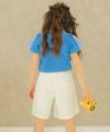 子供服 女の子 リボン＆音符刺繍ポケット付きキュロットパンツ アイボリー(12) モデル画像1