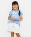 子供服 女の子 リボン＆音符刺繍ポケット付きキュロットパンツ アイボリー(12) モデル画像3