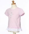 子供服 女の子 綿100％バレリーナモチーフフリルつきTシャツ ピンク(02) トルソー斜め