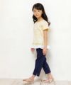 子供服 女の子 綿100％バレリーナモチーフフリルつきTシャツ イエロー(04) モデル画像2