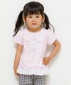 ベビー服 女の子 ベビーサイズ綿100％バレリーナモチーフフリルつきTシャツ ピンク(02) モデル画像アップ