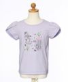 子供服 女の子 綿100％チューリップ袖オープンカフェイラストTシャツ パープル(91) トルソー正面