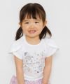 ベビー服 女の子 ベビーサイズ綿100％チューリップ袖オープンカフェイラストTシャツ オフホワイト(11) モデル画像アップ