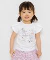 ベビー服 女の子 ベビーサイズ綿100％チューリップ袖オープンカフェイラストTシャツ オフホワイト(11) モデル画像3