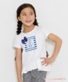 子供服 女の子 リボン＆フリル付きマリンモチーフプリントTシャツ オフホワイト(11) モデル画像1