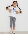 子供服 女の子 リボン＆フリル付きマリンモチーフプリントTシャツ オフホワイト(11) モデル画像2