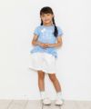 子供服 女の子 リボン＆フリル付きマリンモチーフプリントTシャツ ブルー(61) モデル画像2