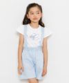 子供服 女の子 綿100％ストライプリボン帽子モチーフプリントTシャツ オフホワイト(11) モデル画像2