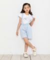 子供服 女の子 綿100％ストライプリボン帽子モチーフプリントTシャツ オフホワイト(11) モデル画像3