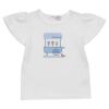 子供服 女の子 綿100％アイスクリームショップ刺繍Tシャツ オフホワイト(11) 正面