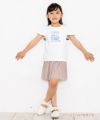 子供服 女の子 綿100％アイスクリームショップ刺繍Tシャツ オフホワイト(11) モデル画像全身