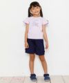 子供服 女の子 綿100％アイスクリームショップ刺繍Tシャツ パープル(91) モデル画像全身