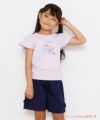子供服 女の子 綿100％アイスクリームショップ刺繍Tシャツ パープル(91) モデル画像1