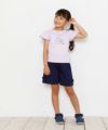 子供服 女の子 綿100％アイスクリームショップ刺繍Tシャツ パープル(91) モデル画像2