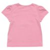子供服 女の子 綿100％ネコアップリケレース＆音符プリントTシャツ ピンク(02) 背面
