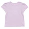 子供服 女の子 綿100％ネコアップリケレース＆音符プリントTシャツ パープル(91) 背面