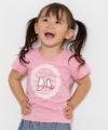 ベビー服 女の子 ベビーサイズ綿100％ネコアップリケつきTシャツ ピンク(02) モデル画像アップ