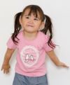 ベビー服 女の子 ベビーサイズ綿100％ネコアップリケつきTシャツ ピンク(02) モデル画像3