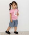 ベビー服 女の子 ベビーサイズ綿100％ネコアップリケつきTシャツ ピンク(02) モデル画像4