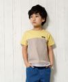 子供服 男の子 バイカラー切替えロゴワッペン付きTシャツ イエロー(04) モデル画像4