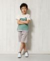 子供服 男の子 バイカラー切替えロゴワッペン付きTシャツ アイボリー(12) モデル画像4