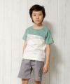 子供服 男の子 綿100％ロゴプリントTシャツ グリーン(08) モデル画像3