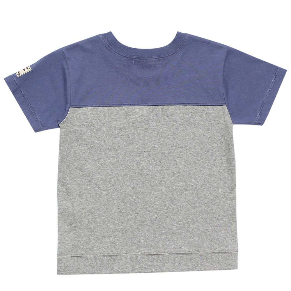 子供服 男の子 綿100％ロゴプリントTシャツ パープル(91) 背面