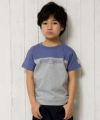 子供服 男の子 綿100％ロゴプリントTシャツ パープル(91) モデル画像アップ