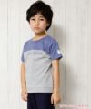 子供服 男の子 綿100％ロゴプリントTシャツ パープル(91) モデル画像1