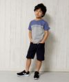 子供服 男の子 綿100％ロゴプリントTシャツ パープル(91) モデル画像2