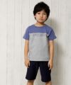 子供服 男の子 綿100％ロゴプリントTシャツ パープル(91) モデル画像3