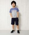 子供服 男の子 綿100％ロゴプリントTシャツ パープル(91) モデル画像4